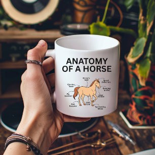 Caneca De Café Anatomia de um Cavalo, Presentes Divertidos de Cav