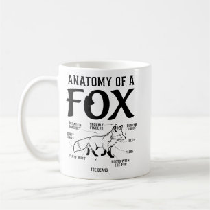 Caneca De Café Anatomia de uma Raposa Diagrama Educativo Divertid