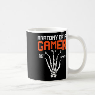 Caneca De Café Anatomia Divertida De Uma Mão De Esqueleto Gamer J