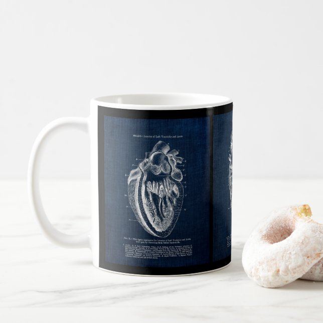 Caneca De Café Anatomia do Coração Humano (Com Donut)
