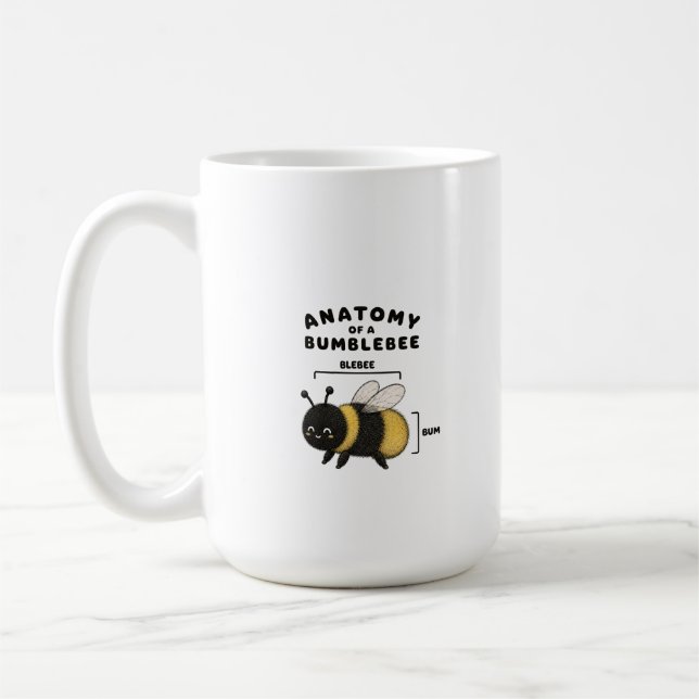 Caneca De Café Anatomia Engraçada de um Abelhão Blebee Bum Fofo  (Esquerda)