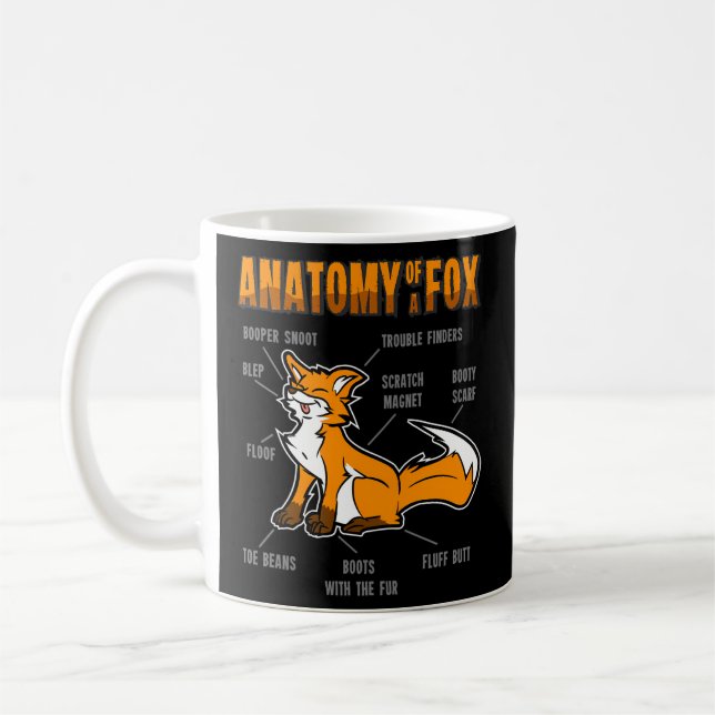 Caneca De Café Anatomia Fox Furry Fursona (Esquerda)