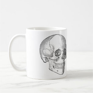 Caneca De Café Anatomia médica desenho médico do crânio vintage