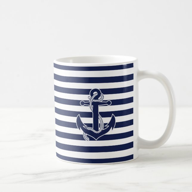 Caneca De Café Anchor Clássico de Pernas Presentes Náuticas (Direita)