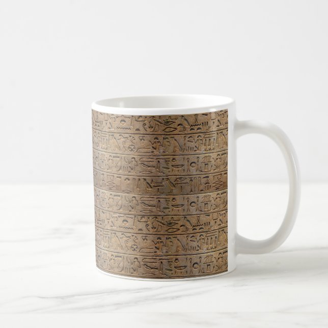 Caneca De Café Ancião Egípcio Designer Hieroglifos Dif (Direita)