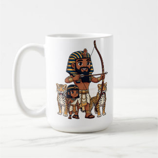 Caneca De Café Ancient Egyptian Hunt with Leopards