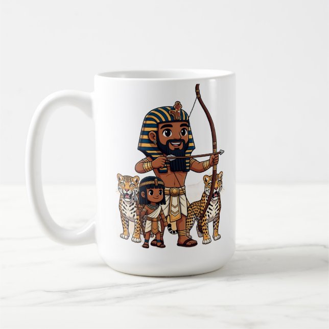 Caneca De Café Ancient Egyptian Hunt with Leopards (Esquerda)