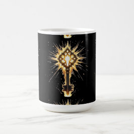 Caneca De Café Ancient Fantasy Key with Magical Light – Radiant E