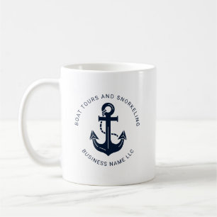 Caneca De Café Âncora Azul Marinho Corporativa Personalizada