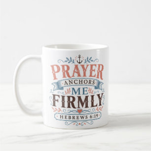 Caneca De Café Âncora de Oração Me Firma Cota Cristã