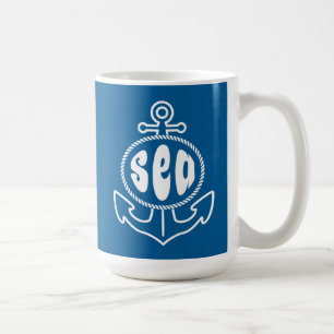 Caneca De Café Âncora e o mar