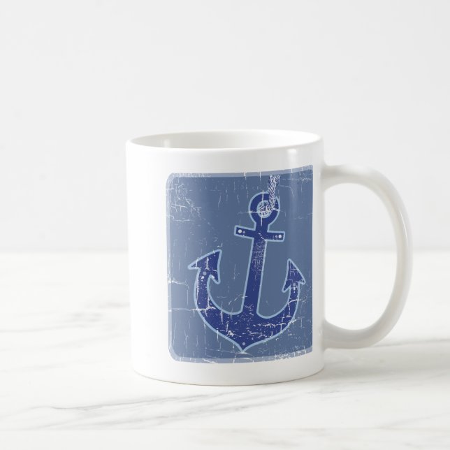 Caneca De Café âncora náutica azul (Direita)