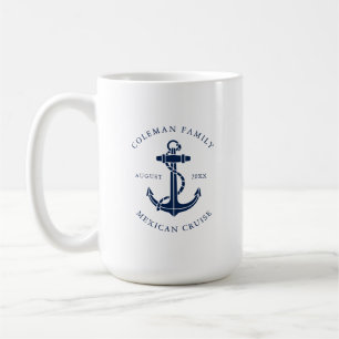 Caneca De Café Âncora Náutica de Bagunça Personalizada para Navio