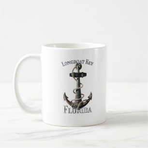 Caneca De Café Âncora Náutica de Férias da Flórida em Chave Longb