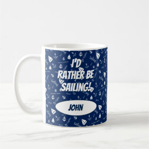 Caneca De Café Âncora Náutica de Vela