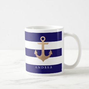 Caneca De Café Âncora náutica personalizada de  