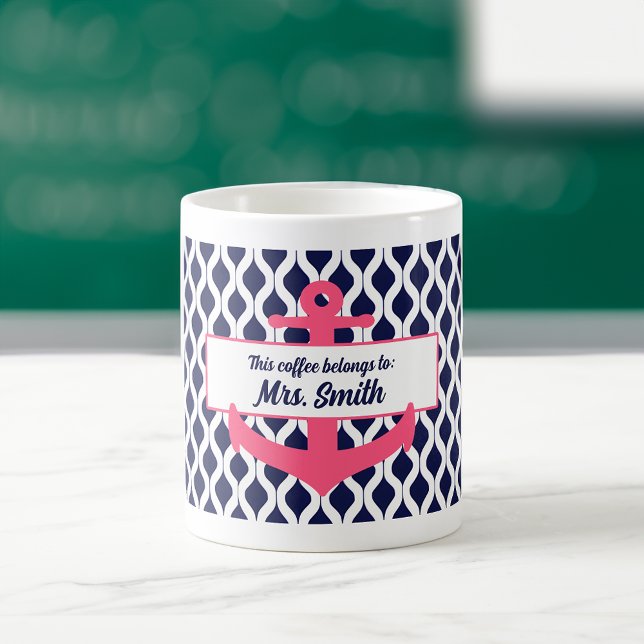 Caneca De Café Âncora Personalizada Este Café Pertence Ao Profess (Criador carregado)