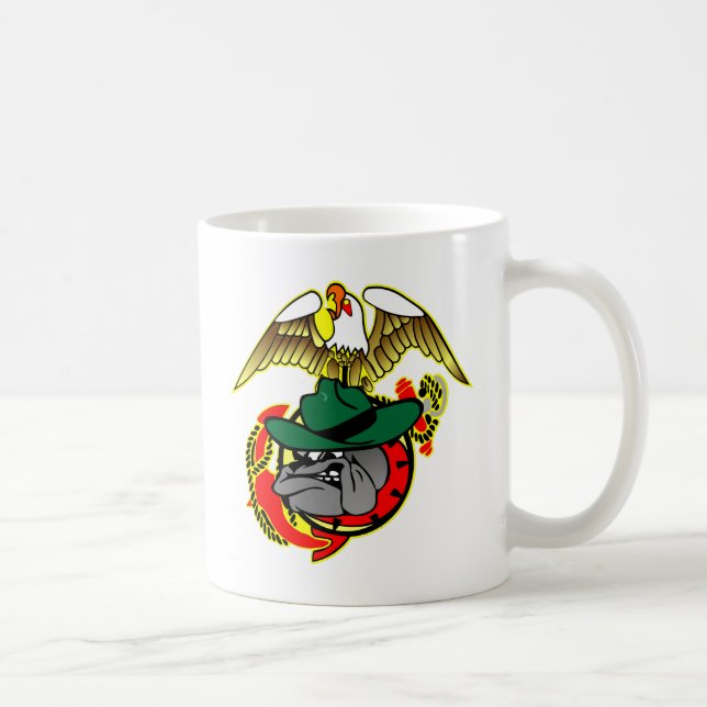 Caneca De Café Âncora velha do buldogue de Skool Eagle (Direita)