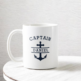 Caneca De Café Ancoragem Náutica do Capitão Bat Personalizado