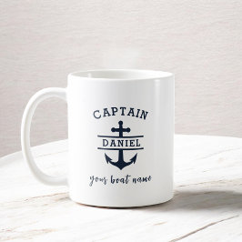 Caneca De Café Ancoragem Náutica do Capitão Bat Personalizado
