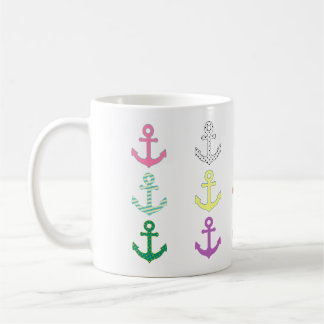 Caneca De Café Âncoras Multicoloridas