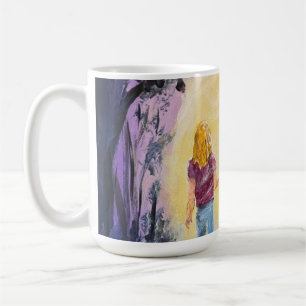 Caneca De Café Andando no Púrpura Escuro