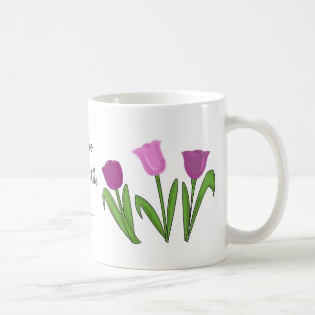 Caneca De Café Andar na Ponta dos Pés entre Tulipas (Direita)