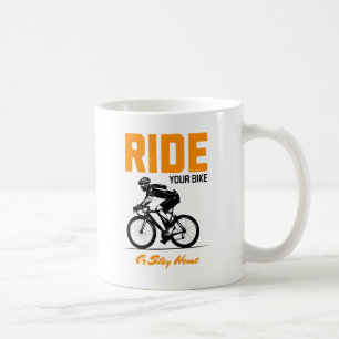Caneca De Café Ande na bicicleta ou fique em casa 1