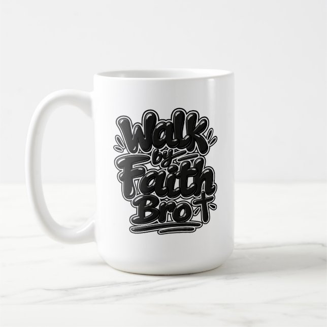 Caneca De Café Ande pela fé, irmão (Esquerda)