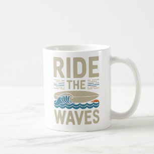 Caneca De Café Ande pelo Design da placa de surfboard retrora de
