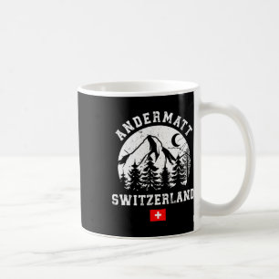 Caneca De Café Andermatt Suiça Ski Resort Alpes Skiin Alpino