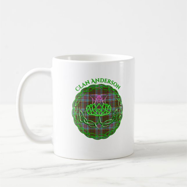 Caneca De Café Anderson Scottish Tartan Celtic Thistle (Esquerda)