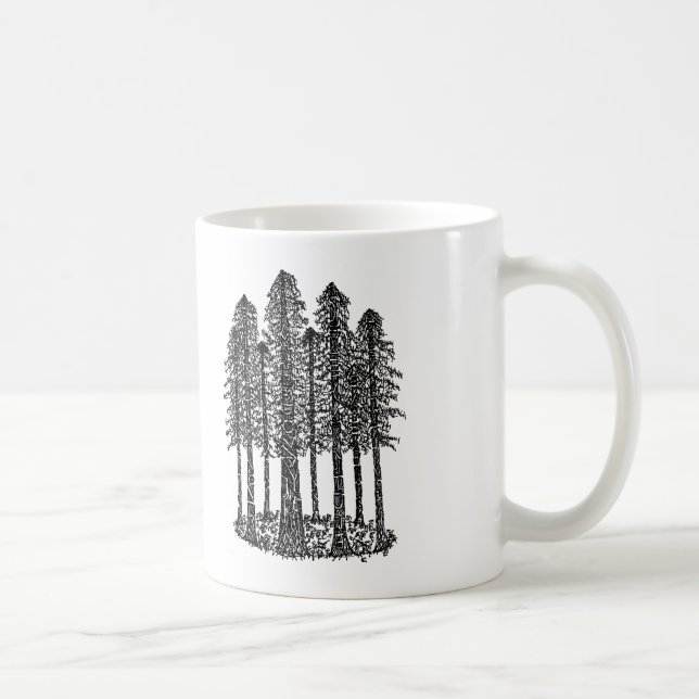 Caneca De Café Anel da catedral (esboço litoral das sequóias (Direita)
