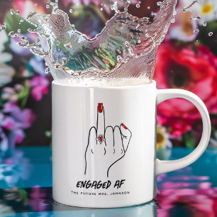 Caneca De Café Anel de Noivado do Dedo AF Futuro Sra.