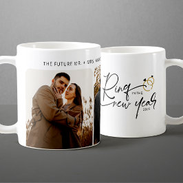 Caneca De Café Anel Mínimo no Natal do Noivado de Ano Novo