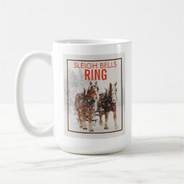 Caneca De Café Anel Sleigh Belga Equipe de Cavalos