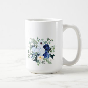 Caneca De Café Anemone Hydrangea Rosa White background