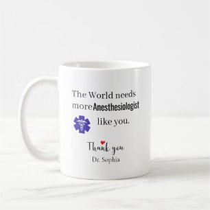 Caneca De Café Anestesista Obrigado Nome Personalizado