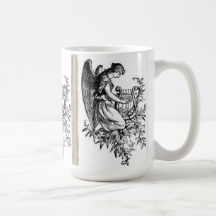 Caneca De Café Angel Com Harp E Flora