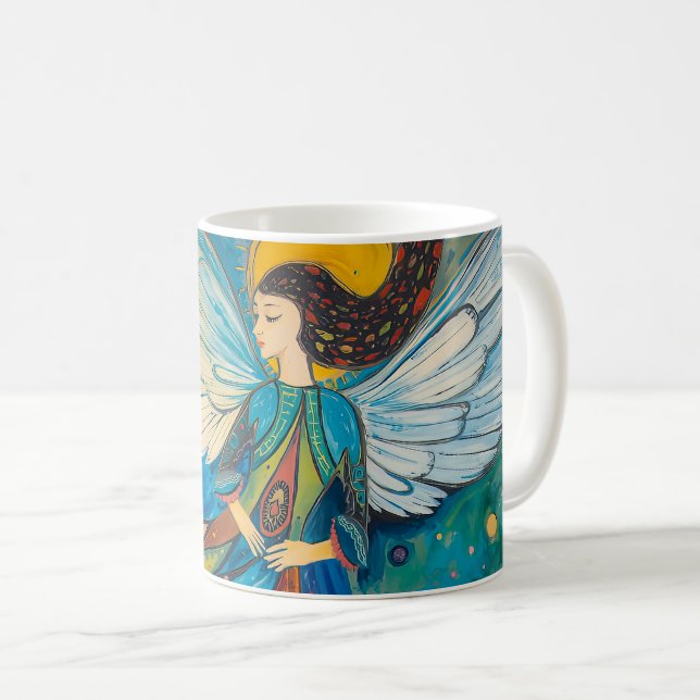 Caneca De Café Angel of the Stars  (Frente Esquerda)