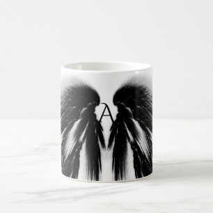Caneca De Café ANGEL WINGS Cinza Negra Monograma