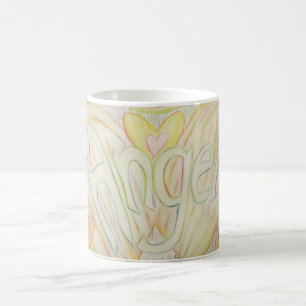 Caneca De Café Angel Wings Word Art Personalizado Café Mugs