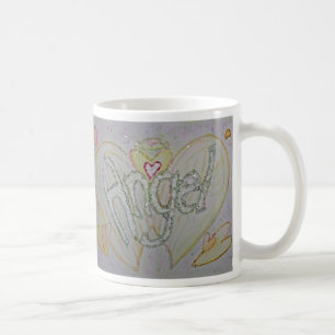 Caneca De Café Angel Wings Word Art Personalizado Café Mugs