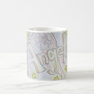 Caneca De Café Angel Wings Word Art Personalizar Café Mug