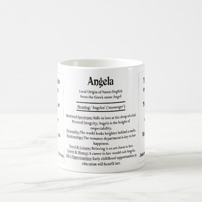 Caneca De Café Angela, a origem e o significado e sua foto (Centro)
