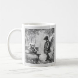 Caneca De Café Angelic boy with Teddy Bear