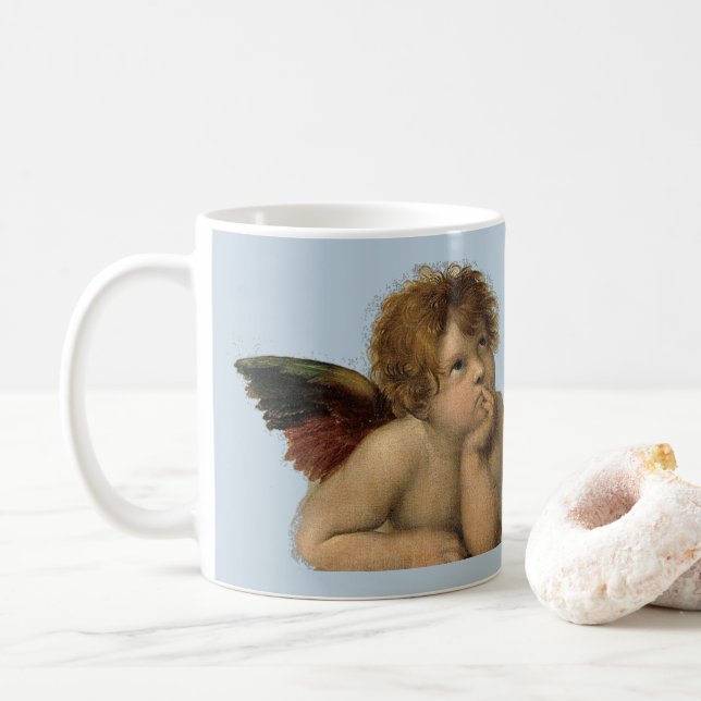 Caneca De Café Angels anjo Raffael - Madonna Sixtina Raphael - (Com Donut)