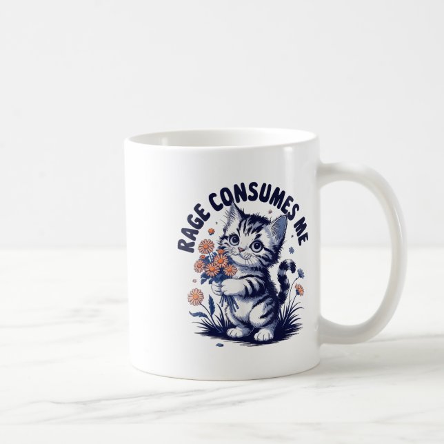 Caneca De Café Anger Angry Emotion Engraçado Rage me consome - (Direita)