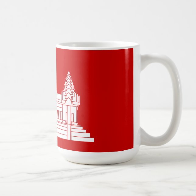 Caneca De Café Angkor Wat Cambodian / Khmer Flag (Direita)