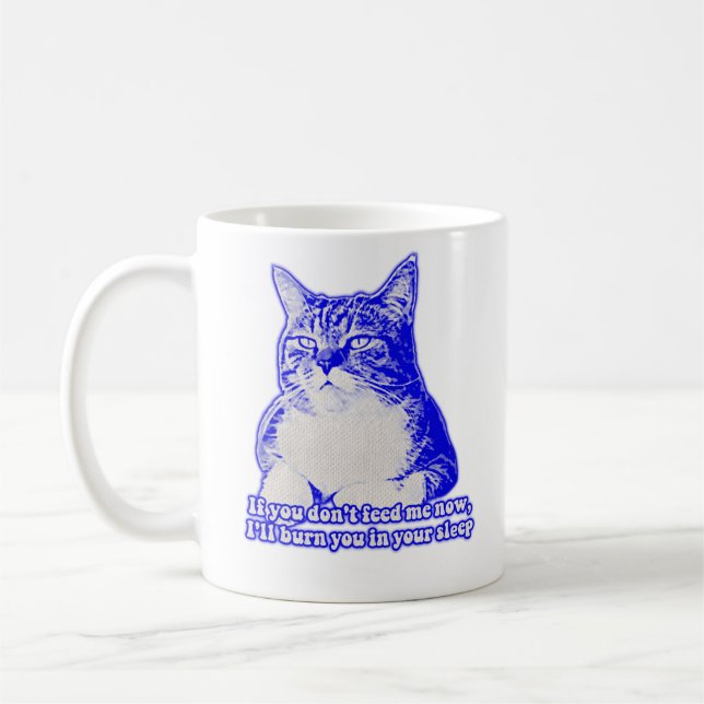 Caneca De Café Angry cat meme for cat lovers and cat owners (Esquerda)